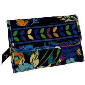 Vera Bradley Euro Wallet RETIRED PATTERN Midnight Blues Quilted Cotton Trifold